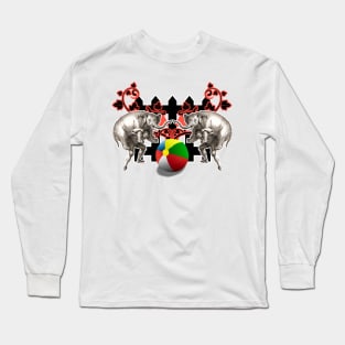 Elephant in the circus with colorful ball Long Sleeve T-Shirt